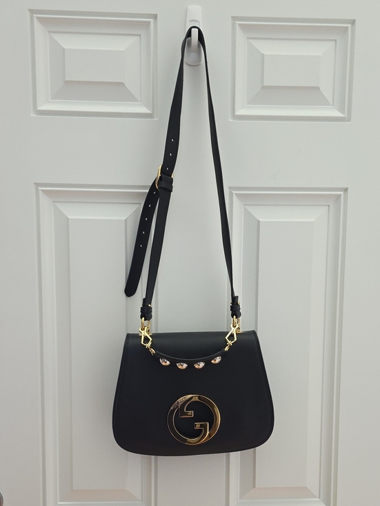 Gucci Handbags - Gucci Blondie NM Handle Black Leather Bag With Gold Accents. NWT